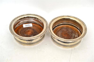 Lot 505 - Pair of silver coasters