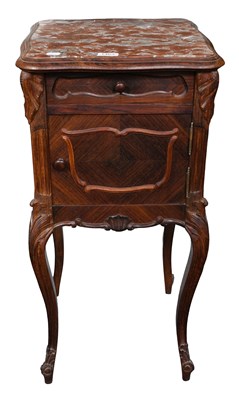 Lot 1463 - A 20th Century French Marble Topped Bedside...