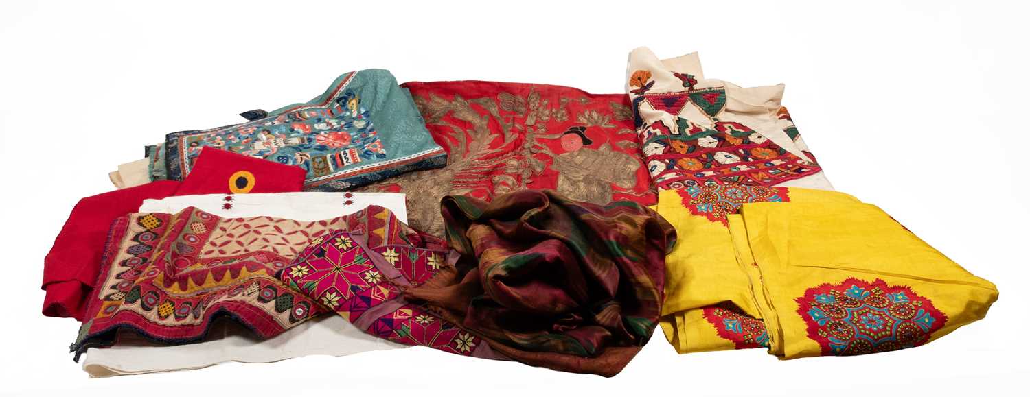 Lot 2065 - Chinese and Central Asian Textiles comprising...