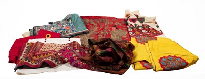 Lot 2065 - Chinese and Central Asian Textiles comprising...