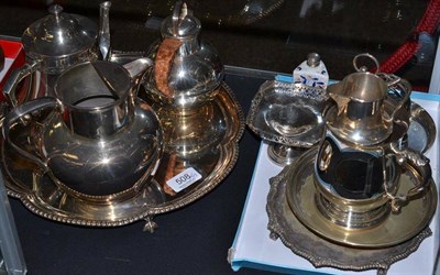 Lot 508 - A silver jug, dish and tray, plated items, etc