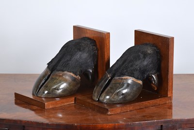 Lot 1340 - Animal Furniture: A Pair of Cape Buffalo Hoof...