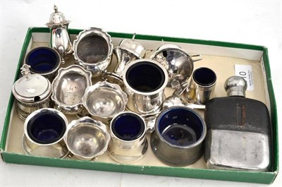 Lot 510 - A collection of assorted silver salts, cruet sets etc and a small quantity of silver plate