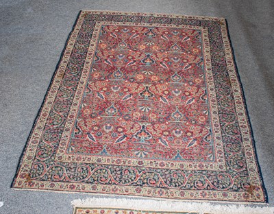 Lot 1295 - Tabriz Rug, the raspberry field with columns...