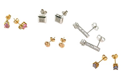 Lot 488 - Five Pairs of Earrings, comprising of a pair...