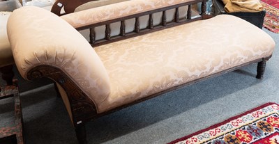 Lot 1490 - A Late Victorian Mahogany Chaise Longue, 175cm