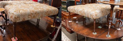 Lot 1447 - A Pair of Mahogany-Framed Stools