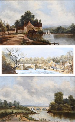Lot 1210 - British School (19th Century) Riverscape with...