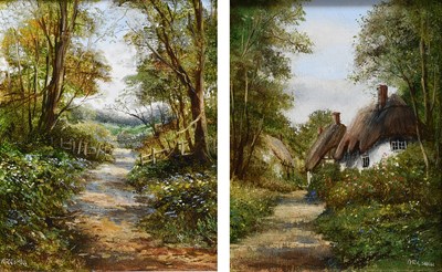 Lot 1229 - Peter Snell (b. 1935) Thatched cottages on the...