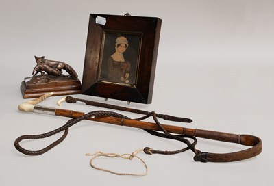 Lot 376 - Two Ladies Riding Whips, one stepped malacca...