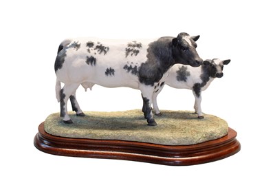 Lot 1051 - Border Fine Arts 'Belgian Blue Cow & Calf',...
