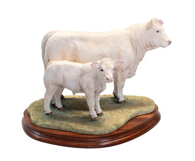 Lot 1060 - Border Fine Arts 'Charolais Cow and Calf'...
