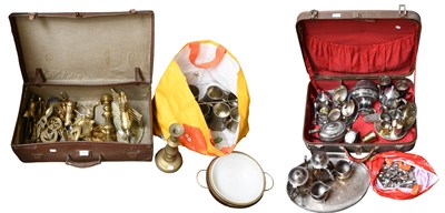 Lot 218 - Assorted Silver Plate, together with brassware...