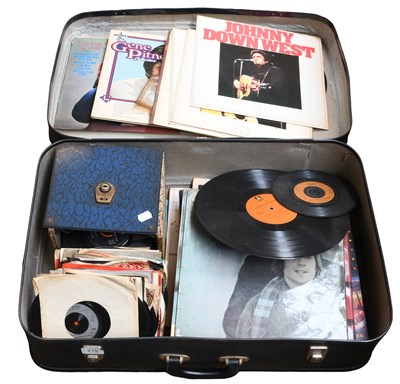 Lot 219 - A collection of various records in a suitcase