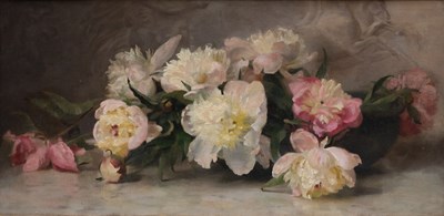 Lot 1277 - Gertrude Hayes (1872-1955) Peonies Signed, oil...
