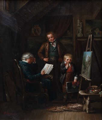 Lot 1214 - * Dinsmore (19th Century) Interior scene with...