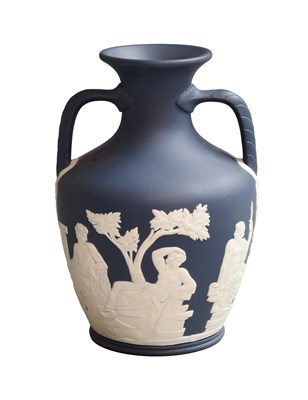 Lot 274 - A Wedgwood Jasper "Portland Vase", blue and...