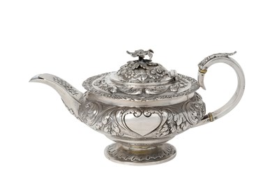 Lot 2122 - A George IV Silver Teapot