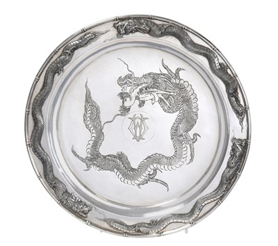 Lot 2087 - A Chinese Export Silver Salver
