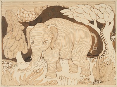 Lot 531 - Kathleen Major (1905-1977) "Elephant" Signed...