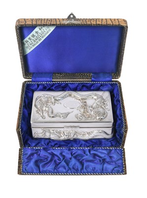Lot 2085 - A Chinese Export Silver Cigarette-Box