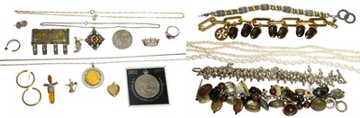 Lot 448 - A Quantity of Silver, White Metal and Costume...
