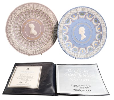 Lot 279a - A Wedgwood Jasper Five Colour Plate, Royal...