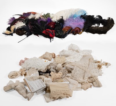 Lot 2089 - 19th Century and Later Lace and Feathers...