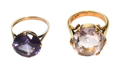 Lot 440 - A Synthetic Sapphire Ring, finger size M; and...