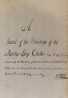 Lot Manuscript Naval Logbook/Journal. A Journal of...