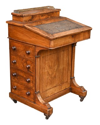 Lot 1399 - A Victorian Walnut Davenport, 53cm by 50cm by...