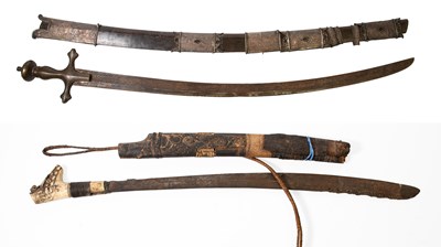 Lot 281 - A Dyak Mandau (Headhunter's Sword), the 55cm...