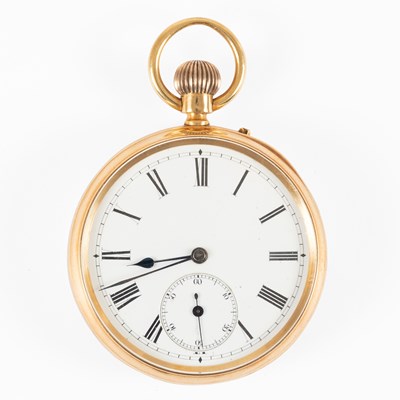 Lot 179 - An 18 Carat Gold Open Faced Pocket Watch,...