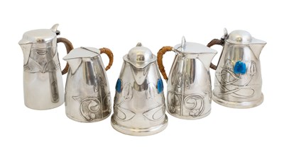 Lot 668 - Liberty & Co: Two Tudric Pewter and Enamel Hot...