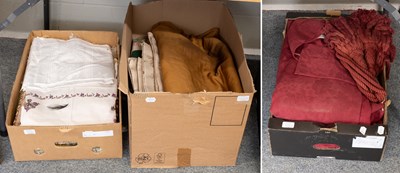 Lot 1012 - Assorted 20th Century Textiles and Curtains...