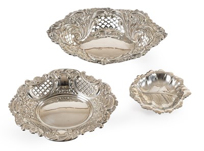 Lot 42 - Three Various Silver Dishes, two differing...