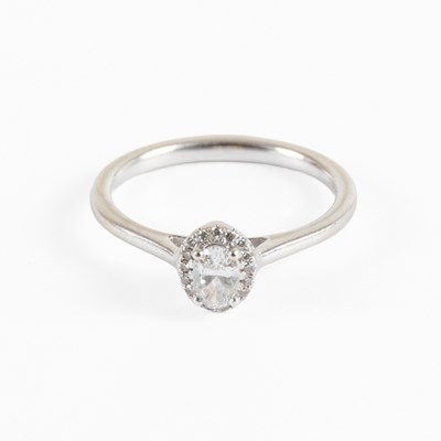 Lot 116 - A 9 Carat White Gold Diamond Cluster Ring, the...
