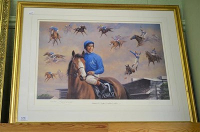 Lot 576 - After Linklater, signed limited edition print 52/950, signed by artist and Frankie Dettori