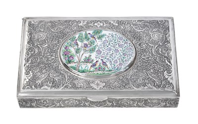 Lot 2062 - A Persian Silver and Enamel Box