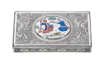 Lot 2060 - A Persian Silver and Enamel Box