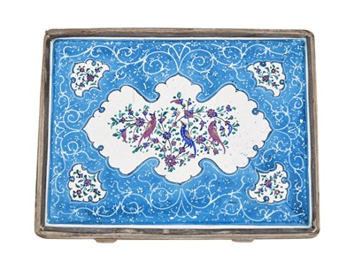 Lot 2061 - A Persian Silver and Enamel Cigarette-Case