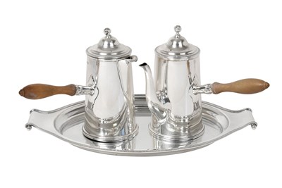 Lot 2155 - A George V Silver Coffee-Pot and Hot-Milk Jug