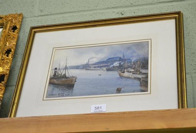 Lot 581 - * Jotter (20th Century) ";Elswick, Works on the Tyne"; Signed, inscribed, watercolour...