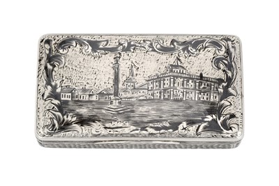 Lot 2038 - A Russian Silver and Niello Snuff-Box