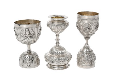 Lot 2078 - Three Differing Indian Silver Double-Measures
