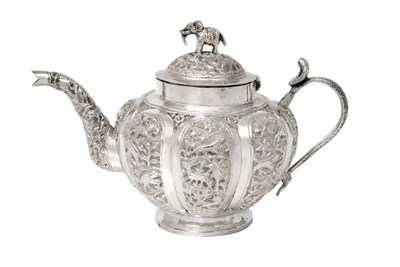 Lot 2074 - An Indian Silver Teapot