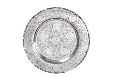 Lot 2099 - A Portuguese Silver Coin-Set Waiter