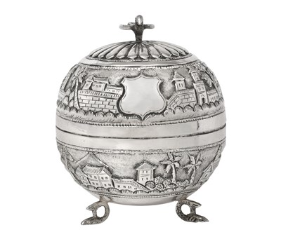Lot 2068 - An Indian Silver Box and Cover