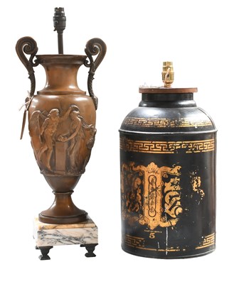 Lot 352 - A Toleware Tea Canister, 19th century, with...