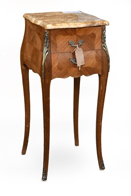 Lot 1357 - A French Marble Top Bedside Table, in Louis...